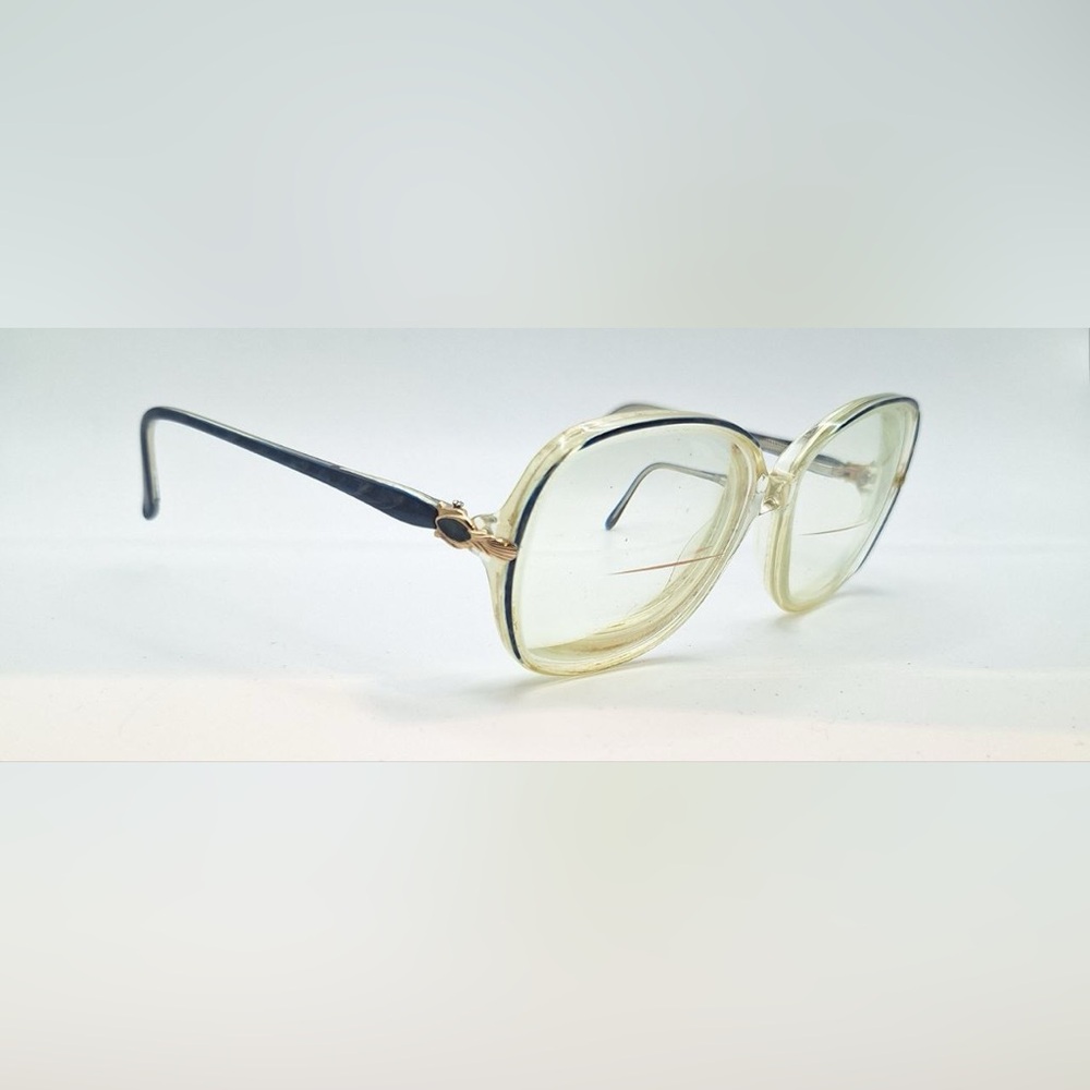 Vintage Lawrence Eyewear 754 Blue Translucent Oval Sunglasses Frames Only